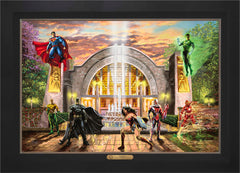 Hall of Justice Wall Art by Thomas Kinkade Studios Estate Edition Canvas 24" x 36" Modern Black