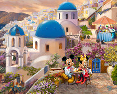 Disney Mickey and Minnie in Greece Wall Art by Thomas Kinkade Studios Canvas Gallery Wrap 8" x 10" Unframed