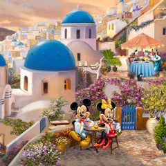 Disney Mickey and Minnie in Greece Wall Art by Thomas Kinkade Studios Canvas Gallery Wrap 14" x 14" Unframed