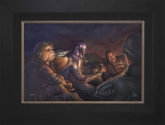 The Mandalorian ™ - An Uneasy Alliance Wall Art by Thomas Kinkade Studios Standard Number Canvas 12" x 18" Modern Black