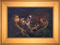 The Mandalorian ™ - An Uneasy Alliance Wall Art by Thomas Kinkade Studios Standard Number Canvas 12" x 18" Gallery Gold