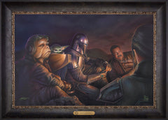 The Mandalorian ™ - An Uneasy Alliance Wall Art by Thomas Kinkade Studios Estate Edition Canvas 18" x 27" Cabernet