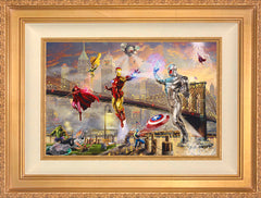 Iron Man Wall Art by Thomas Kinkade Studios Standard Number Canvas 12" x 18" Antique Gold