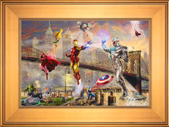 Iron Man Wall Art by Thomas Kinkade Studios Standard Number Canvas 12" x 18" Gallery Gold