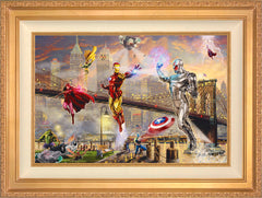 Iron Man Wall Art by Thomas Kinkade Studios Standard Number Canvas 18" x 27" Antique Gold