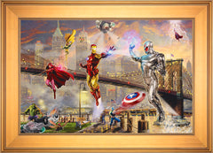 Iron Man Wall Art by Thomas Kinkade Studios Standard Number Canvas 18" x 27" Gallery Gold