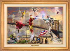 Iron Man Wall Art by Thomas Kinkade Studios Estate Edition Canvas 24" x 36" Antique Gold
