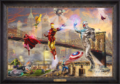 Iron Man Wall Art by Thomas Kinkade Studios Estate Edition Canvas 24" x 36" Cabernet