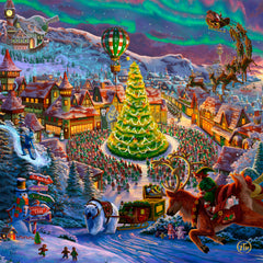 Santa's North Pole Wall Art by Zac Kinkade Canvas Gallery Wrap 14" x 14" Unframed