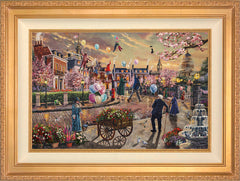 Disney Mary Poppins Returns Wall Art by Thomas Kinkade Studios Standard Number Canvas 18" x 27" Antique Gold