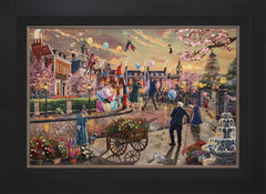 Disney Mary Poppins Returns Wall Art by Thomas Kinkade Studios Standard Number Canvas 18" x 27" Modern Black