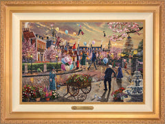 Disney Mary Poppins Returns Wall Art by Thomas Kinkade Studios Estate Edition Canvas 18" x 27" Antique Gold