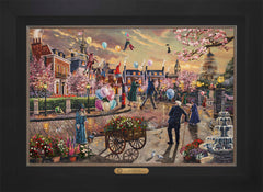 Disney Mary Poppins Returns Wall Art by Thomas Kinkade Studios Estate Edition Canvas 18" x 27" Modern Black
