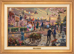 Disney Mary Poppins Returns Wall Art by Thomas Kinkade Studios Estate Edition Canvas 24" x 36" Antique Gold