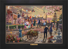 Disney Mary Poppins Returns Wall Art by Thomas Kinkade Studios Estate Edition Canvas 24" x 36" Modern Black