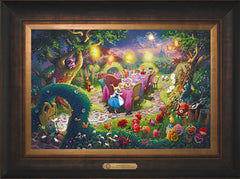 Disney Mad Hatter's Tea Party Wall Art by Thomas Kinkade Studios Estate Edition Canvas 12" x 18" Estate Bronze