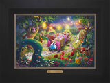 Disney Mad Hatter's Tea Party Wall Art by Thomas Kinkade Studios Estate Edition Canvas 12" x 18" Modern Black