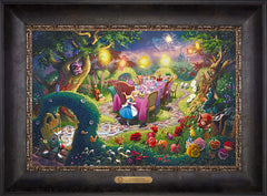 Disney Mad Hatter's Tea Party Wall Art by Thomas Kinkade Studios Estate Edition Canvas 12" x 18" Cabernet