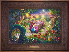 Disney Mad Hatter's Tea Party Wall Art by Thomas Kinkade Studios Estate Edition Canvas 12" x 18" Gallery Bronze