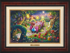Disney Mad Hatter's Tea Party Wall Art by Thomas Kinkade Studios Estate Edition Canvas 18" x 27" Gallery Burl