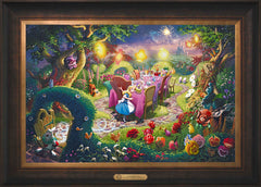 Disney Mad Hatter's Tea Party Wall Art by Thomas Kinkade Studios Estate Edition Canvas 18" x 27" Estate Bronze