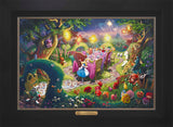 Disney Mad Hatter's Tea Party Wall Art by Thomas Kinkade Studios Estate Edition Canvas 18" x 27" Modern Black