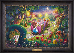 Disney Mad Hatter's Tea Party Wall Art by Thomas Kinkade Studios Estate Edition Canvas 18" x 27" Cabernet
