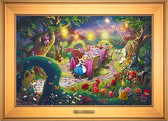 Disney Mad Hatter's Tea Party Wall Art by Thomas Kinkade Studios Estate Edition Canvas 18" x 27" Gallery Gold