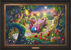 Disney Mad Hatter's Tea Party Wall Art by Thomas Kinkade Studios Estate Edition Canvas 24" x 36" Estate Bronze