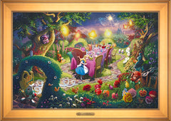 Disney Mad Hatter's Tea Party Wall Art by Thomas Kinkade Studios Estate Edition Canvas 24" x 36" Gallery Gold