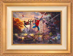 Spider-Man and Friends: The Ultimate Alliance Wall Art by Thomas Kinkade Studios Standard Number Canvas 12" x 18" Antique Gold