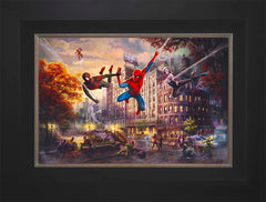 Spider-Man and Friends: The Ultimate Alliance Wall Art by Thomas Kinkade Studios Standard Number Canvas 12" x 18" Modern Black