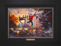 Spider-Man and Friends: The Ultimate Alliance Wall Art by Thomas Kinkade Studios Estate Edition Canvas 12" x 18" Modern Black