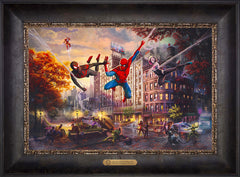 Spider-Man and Friends: The Ultimate Alliance Wall Art by Thomas Kinkade Studios Estate Edition Canvas 12" x 18" Cabernet