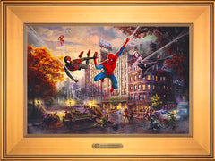 Spider-Man and Friends: The Ultimate Alliance Wall Art by Thomas Kinkade Studios Estate Edition Canvas 12" x 18" Gallery Gold