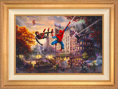 Spider-Man and Friends: The Ultimate Alliance Wall Art by Thomas Kinkade Studios Standard Number Canvas 18" x 27" Antique Gold