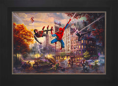 Spider-Man and Friends: The Ultimate Alliance Wall Art by Thomas Kinkade Studios Standard Number Canvas 18" x 27" Modern Black