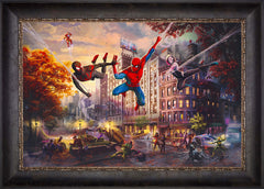 Spider-Man and Friends: The Ultimate Alliance Wall Art by Thomas Kinkade Studios Standard Number Canvas 18" x 27" Cabernet