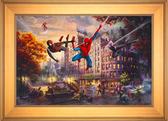 Spider-Man and Friends: The Ultimate Alliance Wall Art by Thomas Kinkade Studios Standard Number Canvas 18" x 27" Gallery Gold