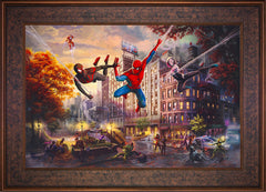 Spider-Man and Friends: The Ultimate Alliance Wall Art by Thomas Kinkade Studios Standard Number Canvas 18" x 27" Gallery Bronze
