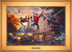 Spider-Man and Friends: The Ultimate Alliance Wall Art by Thomas Kinkade Studios Estate Edition Canvas 18" x 27" Gallery Gold