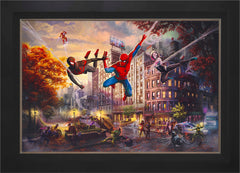Spider-Man and Friends: The Ultimate Alliance Wall Art by Thomas Kinkade Studios Standard Number Canvas 24" x 36" Modern Black