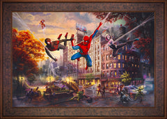 Spider-Man and Friends: The Ultimate Alliance Wall Art by Thomas Kinkade Studios Standard Number Canvas 24" x 36" Gallery Bronze