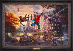 Spider-Man and Friends: The Ultimate Alliance Wall Art by Thomas Kinkade Studios Estate Edition Canvas 24" x 36" Cabernet