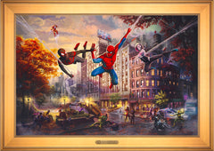 Spider-Man and Friends: The Ultimate Alliance Wall Art by Thomas Kinkade Studios Estate Edition Canvas 24" x 36" Gallery Gold