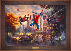 Spider-Man and Friends: The Ultimate Alliance Wall Art by Thomas Kinkade Studios Estate Edition Canvas 24" x 36" Gallery Bronze