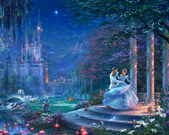 Disney Cinderella Dancing in the Starlight Wall Art by Thomas Kinkade Studios Canvas Gallery Wrap 24" x 30" Unframed
