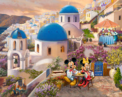 Disney Mickey and Minnie in Greece Wall Art by Thomas Kinkade Studios Canvas Gallery Wrap 24" x 30" Unframed