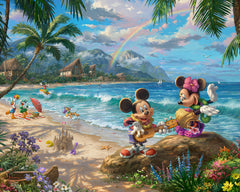 Disney Mickey and Minnie in Hawaii Wall Art by Thomas Kinkade Studios Canvas Gallery Wrap 24" x 30" Unframed