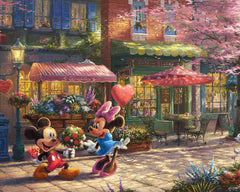 Disney Mickey and Minnie - Sweetheart Café Wall Art by Thomas Kinkade Studios Canvas Gallery Wrap 24" x 30" Unframed